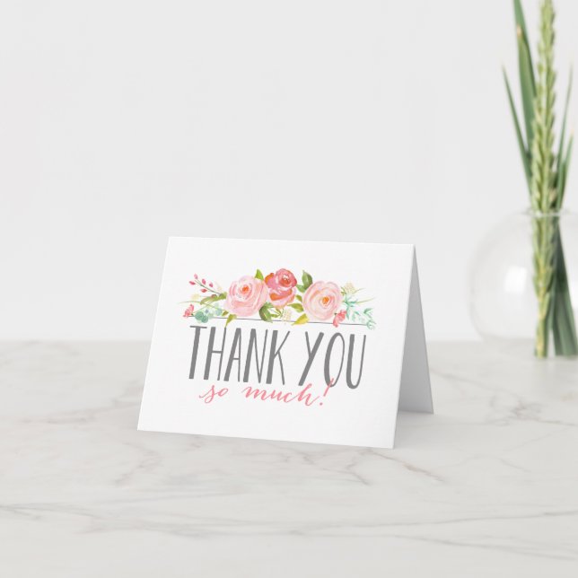 Rose Banner | Baby Shower Thank You Card (Front)