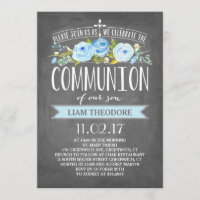 Rose Banner Chalkboard | Communion Invitation