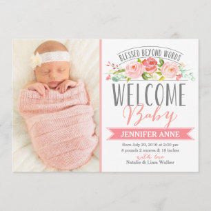 Rose Banner   Girl Birth Announcement