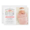 Rose Banner Pink Baptism Invitation