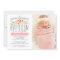 Rose Banner Pink Baptism Invitation