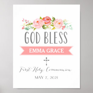 Rose Banner Pink Communion Sign