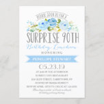 Rose Banner Surprise 90th Birthday Luncheon Invitation<br><div class="desc"></div>