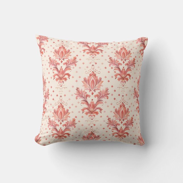 Rosé Baroque Elegance Princesscore Throw Pillow (Front)
