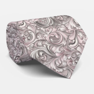 Rose Baroque Swirl Wedding Tie