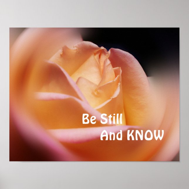 Rose Be Still And Know Inspirational Quote  Poster (Front)