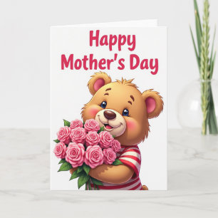 Rose Bear Mothers Day Card