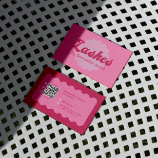 Rose Beauté Lashes QR Code Carte de visite
