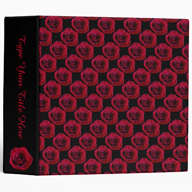 Rose Binder Personalized Red Rose Photo Album (Front/Spine)