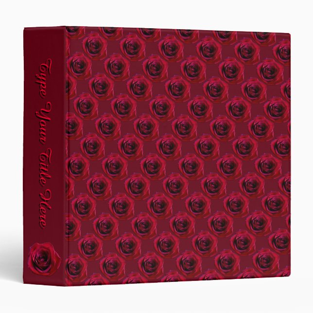 Rose Binder Personalized Red Rose Photo Album (Front/Spine)