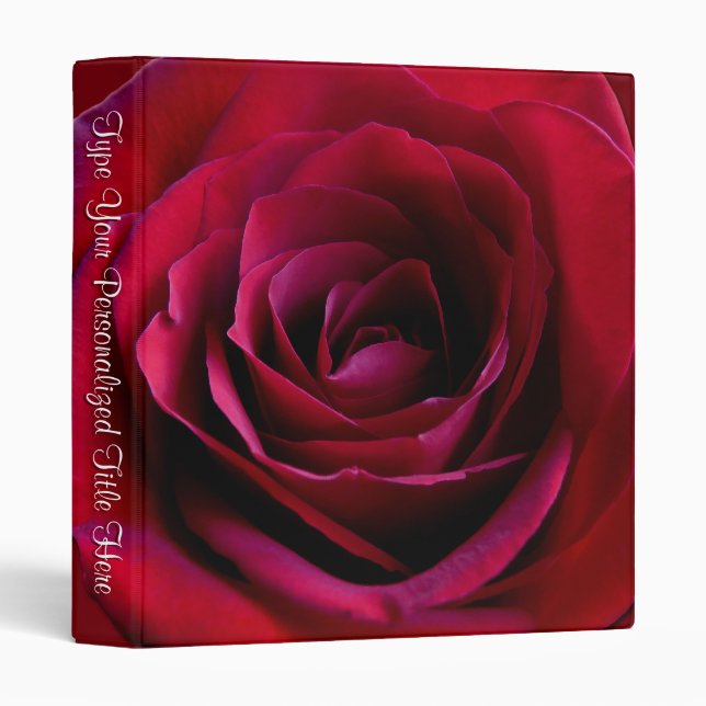 Rose Binder Personalized Red Rose Photo Album (Front/Spine)