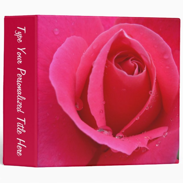 Rose Binder Personalized Red Rose Photo Albums (Front/Spine)