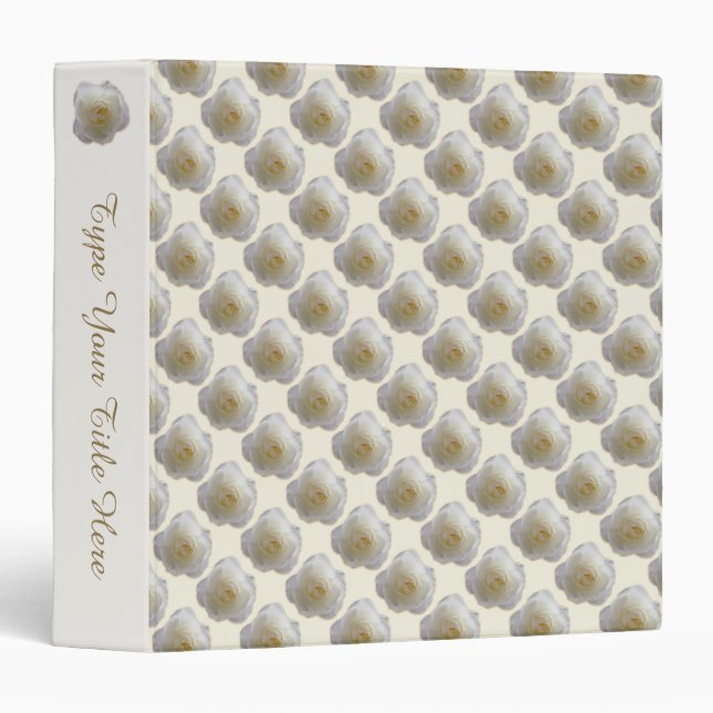 Rose Binder Personalized White Rose Photo Album (Front/Spine)