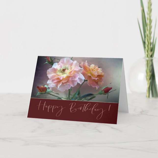 Rose Birthday Greeting Card (Front)