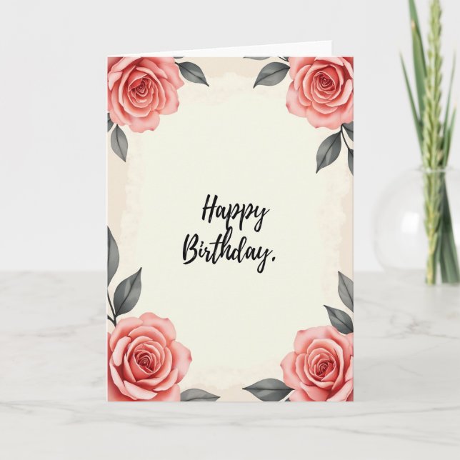 Rose Birthday Joy Card (Front)