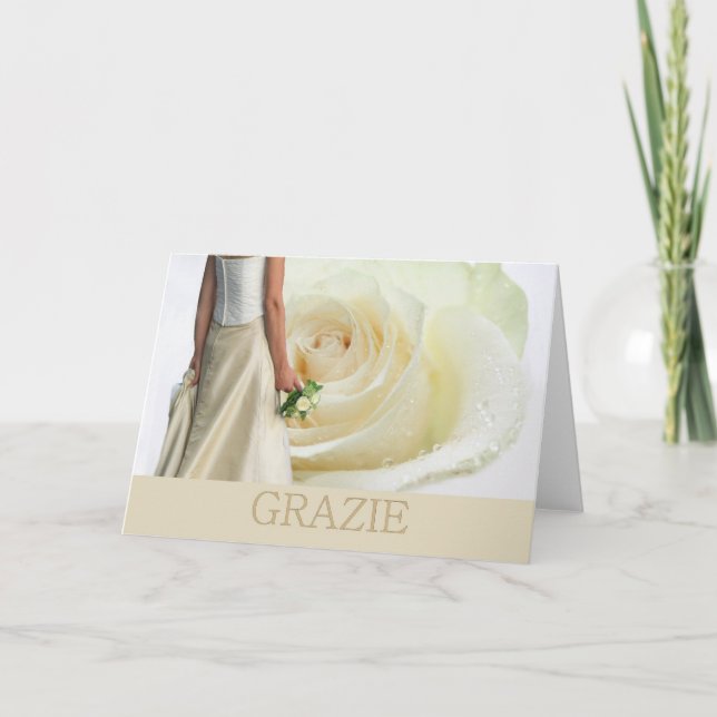 Rose blanc et jeune mariée de Merci italien de (Devant)