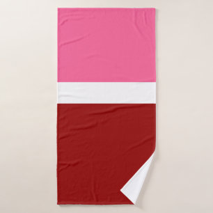 Rose Blanc Marron Rouge Bloc de Couleur 