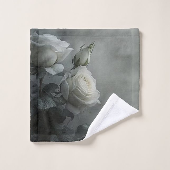 Rose blanche (Gant de toilette)