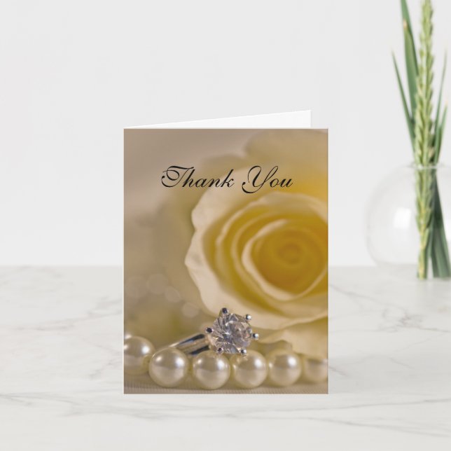 Rose blanche, Anneau et Perles Bridesmaid Merci (Devant)
