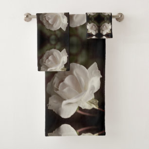 Rose blanche avec gouttes de pluie Vintage Abstrai