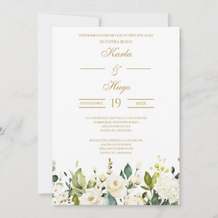 Rose blanche Faire-part de mariage