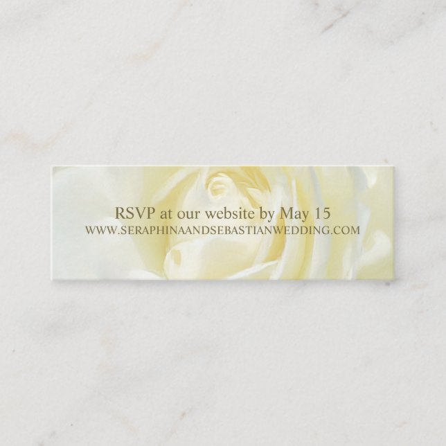 Rose blanche Floral Gold Mariage Cartes de site We (Devant)