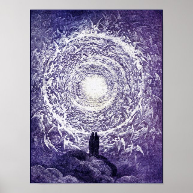 Rose blanche par Gustave Dore - Poster vintage (Devant)