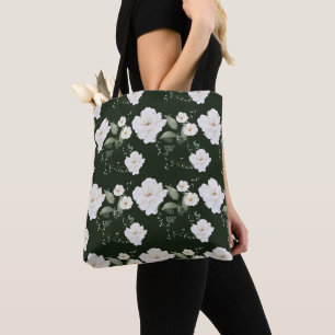Rose blanche sur le Sac fourre-tout cadeau Floral