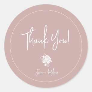 Rose blanche sur Sticker en Merci rose Dusty