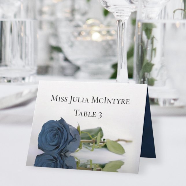 Rose Bleu Acier Poussiéreux Mariage Carte de Table (Créateur téléchargé)