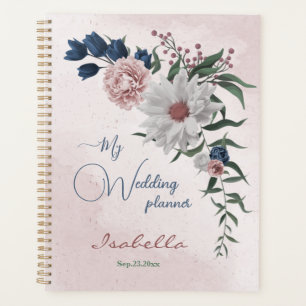 rose bleu blanc floral verdure mariage
