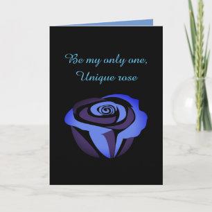 Rose bleu foncé carte de fête de la Saint Valentin