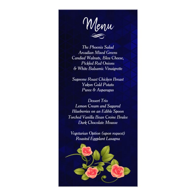 Rose bleu foncé et corail - Menu (Devant)