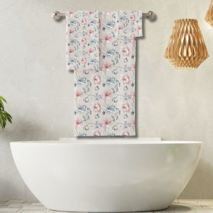 Rose Bleu Gris Muet Pastel Florals Shabby Chic