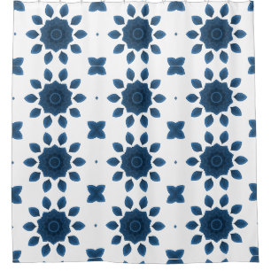 Rose bleu Kaleidoscope Motif rideaux de douche