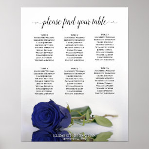 Rose bleu marine 6 Tableau Mariage
