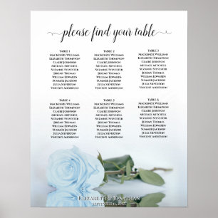 Rose bleu pâle 6 Mariage de table Tableau