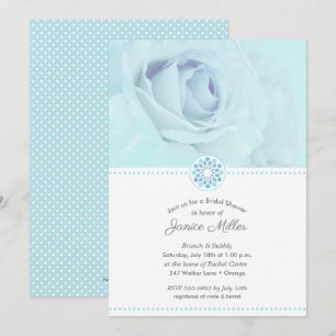 Rose bleu pâle Floral Bridal Invitations