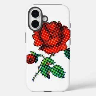 Rose Bloom Halftone Fine Art iPhone 16 Case