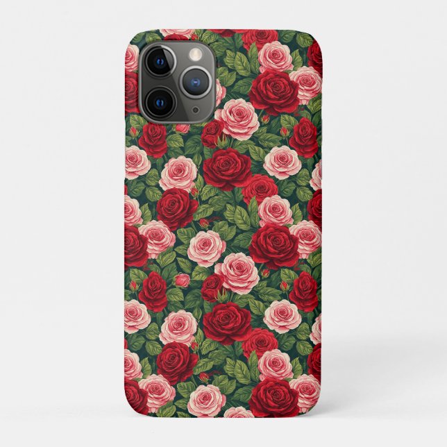 Rose Bloom Luxe ✨Red Pink Floral Elegance Romantic Case-Mate iPhone Case (Back)