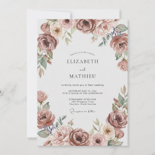 Rose Bloom Romance Wedding Invitation