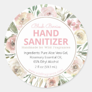 Rose Blooms Personalized Hand Sanitizer Soap Label