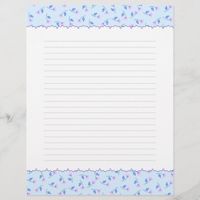 Rose Blue Letter Head Letterhead (Front)