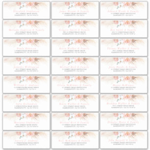 Rose Blush Floral Individuel Étiquettes de adresse