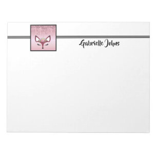 Rose Blush Glitter Paint Girly Fox Notepad