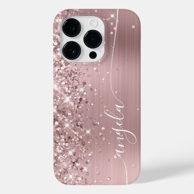 Rose Blush Glittery Glam Signature Case-Mate iPhone Case (Back)