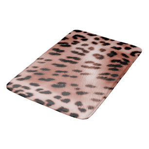 Rose Blush Pink Leopard Bath Mat