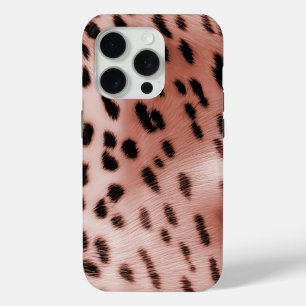 Rose Blush Pink Leopard iPhone 15 Pro Case