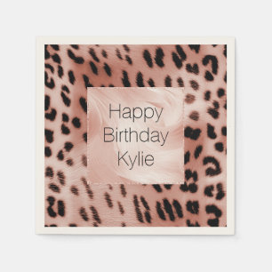 Rose Blush Pink Leopard Napkin