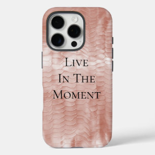 Rose Blush Pink Snake Print iPhone 16 Pro Case